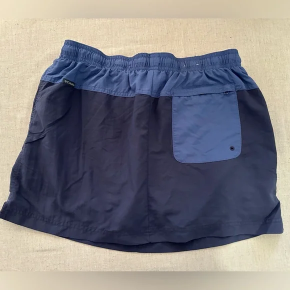Columbia 90s Retro Two-Tone Blue Skirt With Built In Shorts And Drawstring M - Picture 2 of 8